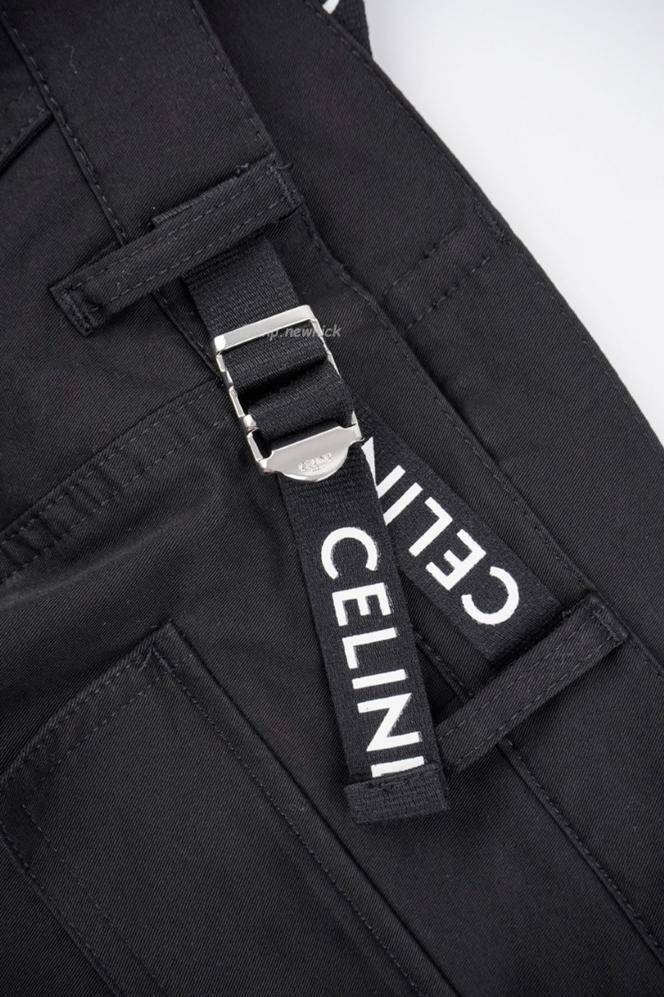 Celine Linen Plain Cotton Logo Cargo Pants (4) - newkick.app